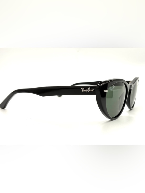 Ray-Ban Black Cat-Eye Sunglasses RB4314N 601/31 54-140 Green G-15 - Picture 13 of 13